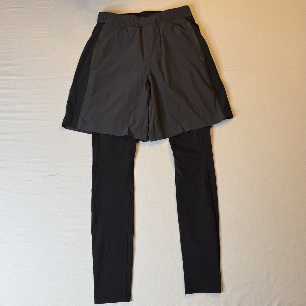 Lululemon Pants Mens Small Black Gray Running Tight Jogger Hybrid Athletic‎